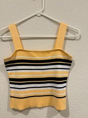 Jon & Anna Yellow Black White Striped Knit Tank